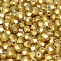 3mm Fire Polish Bead - Alabaster Metallic Olivine - 02010-29418