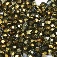 3mm Fire Polish Bead - Jet Brown Iris - 23980-21415