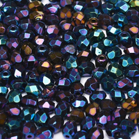 3mm Fire Polish Bead - Jet Blue Iris - 23980-21435