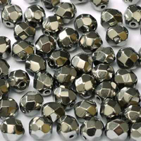 3mm Fire Polish Bead - Jet Full Chrome - 23980-27400