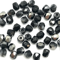 3mm Fire Polish Bead - Jet Chrome - 23980-27401