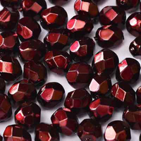 3mm Fire Polish Bead - Jet Heavy Metal Burgundy - 23980-34279