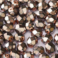 3mm Fire Polish Bead - Jet Heavy Metal Tanzanite - 23980-34426