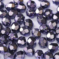 3mm Fire Polish Bead - Jet Heavy Metal Purple - 23980-34673