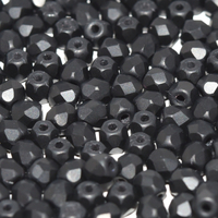 3mm Fire Polish Bead - Jet Matte - 23980-84110