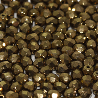 3mm Fire Polish Bead - Jet Gold - 23980-90215