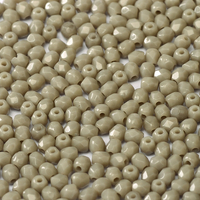 3mm Fire Polish Bead - Opaque Grey  - 43030