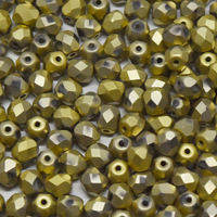 4mm Fire Polish Bead - Crystal Amber Full Matted - 00030-26470