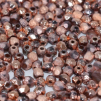 4mm Fire Polish Bead - Crystal Etched Capri Gold Full - 00030-27180
