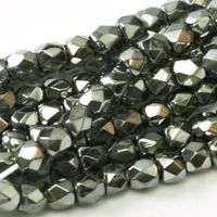 4mm Fire Polish Bead - Crystal Full Chrome - 00030-27400