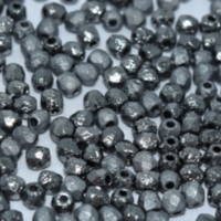 4mm Fire Polish Bead - Crystal Etched Chrome Full - 00030-27480