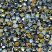 4mm Fire Polish Bead - Crystal Etched Marea Full - 00030-28083