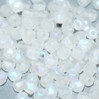 4mm Fire Polish Bead - Crystal Etched AB Full - 00030-28783