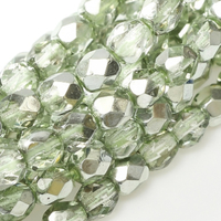 4mm Fire Polish Bead - Crystal Sea Foam Metallic Ice - 00030-67525