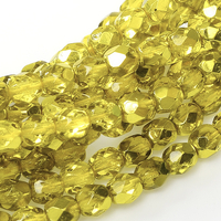 4mm Fire Polish Bead - Crystal Citron Metallic Ice - 00030-67819