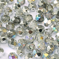4mm Fire Polish Bead - Crystal Silver Rainbow - 00030-98530