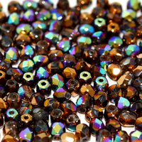 4mm Fire Polish Bead - Crystal Glittery Bronze - 00030-98556
