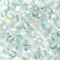 4mm Fire Polish Bead - Crystal Etched Blue Rainbow - 00030-98588