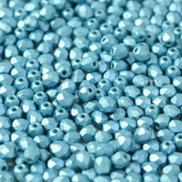 4mm Fire Polish Bead - Alabaster Pastel Aqua - 02010-25019