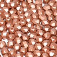 4mm Fire Polish Bead - Alabaster Metallic Terracotta - 02010-29487