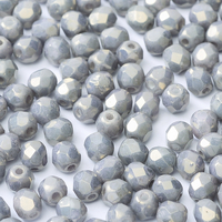 4mm Fire Polish Bead - Chalk White Copper - 03000-14435