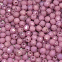 4mm Fire Polish Bead - Chalk White Lila Luster - 03000-14494