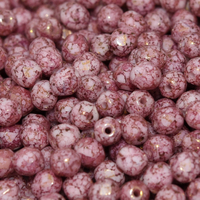 4mm Fire Polish Bead - Chalk White Teracota Purple - 03000-15496
