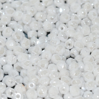 4mm Fire Polish Bead - Chalk White Shimmer - 03000-21402