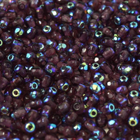 4mm Fire Polish Bead - Dark Amethyst AB - 20060-28701