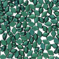Mini Gem Duo 6mm x 4mm - GD6402010-24105 - Gold Shine Dark Green