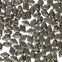 Mini Gem Duo 6mm x 4mm - GD6423980-81002 - Matte Jet Silver Pastel