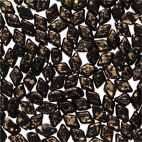 Mini Gem Duo 6mm x 4mm - GD6423980-94401 - Jet Gold Splash