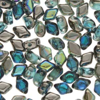 Mini Gem Duo 6mm x 4mm - GD6460020-98537 - Aqua Graphite Rainbow