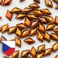 Gem Duo 8mm x 5mm Czech Shield - GD8500030-01610CS - Crystal Gold Rainbow