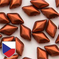 Gem Duo 8mm x 5mm Czech Shield - GD8500030-01750CS - Crystal Bronze Fire Red