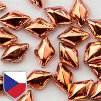 Gem Duo 8mm x 5mm Czech Shield - GD8500030-27101CS - Crystal Capri Gold