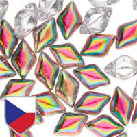 Gem Duo 8mm x 5mm Czech Shield - GD8500030-28101CS - Crystal Vitrail