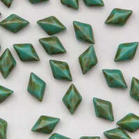 Gem Duo 8mm x 5mm - GD8563130-86805 - Turquoise Green Dark Travertine