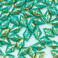 Gem Duo 8mm x 5mm - GD8563130-94401 - Turquoise Green Gold Splash