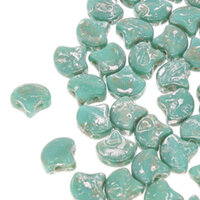 Ginko Leaf 7.5mm x 7.5mm - GNK8763130-43400 - Turquoise Green Picasso