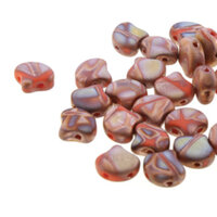 Ginko Leaf 7.5mm x 7.5mm - GNK8793140-27173BA - Opaque Orange Full Capri Gold Matte Batik