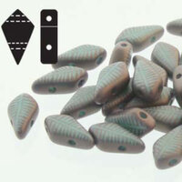 Kite 9mm x 5mm - KT9563120-84415F - Matte Turquoise Green Bronze Laser Feather
