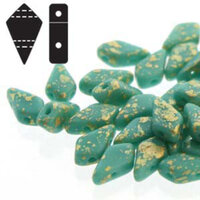 Kite 9mm x 5mm - KT9563120-94401 - Turquoise Green Gold Splash