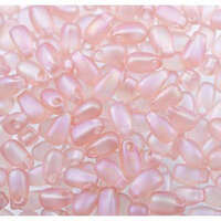 Miyuki 3mm x 5.5mm Long Drop Bead - LDP-2133F - Frosted Transparent Dark Pink AB