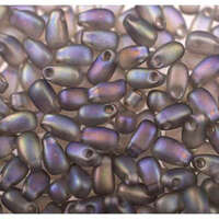 Miyuki 3mm x 5.5mm Long Drop Bead - LDP-2136F - Frosted Transparent Grey AB
