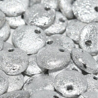 Lentil Bead 6mm x 3mm - 1 Hole - Jet Labrador Full Etched - LEN6-23980-27080