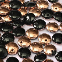 Lentil Bead 6mm x 3mm - 1 Hole - Jet Capri Gold - LEN6-23980-27101
