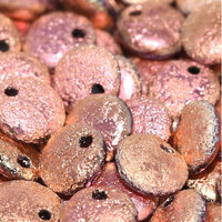 Lentil Bead 6mm x 3mm - 1 Hole - Jet Capri Rose Full Etched - LEN6-23980-27143E 
