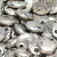 Lentil Bead 6mm x 3mm - 1 Hole - Jet Argentic Full Etched - LEN6-23980-27580