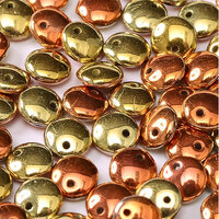 Lentil Bead 6mm x 3mm - 1 Hole - Jet California Gold Rush - LEN6-23980-98542
